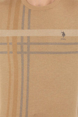 Мужской светло-коричневый меланжевый свитер Неожиданная скидка в корзине - U.s. polo assn фото 6