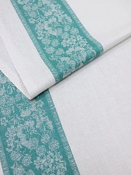 Холст полотенечный жаккард Вьюнок цв.изумруд, ш.0.5м, лен-30%, хл-70%, 210гр/м.кв