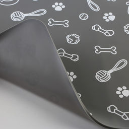 Коврик силиконовый под миску Паттерн, 30х40 см, серый - Пушистое счастье фото 6