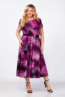 Платье Swallow 826 пурпурный/принт розы фото 3