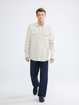 Regular Fit Keten Kar???m Erkek G?mlek