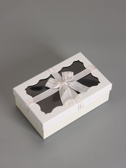 Набор подарочных коробок 3 в 1, прямоугольные с окном, белый, 23×16×9.5; 21×14×8; 19×12×6.5 см