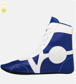 БЕЗ УПАКОВКИ Обувь для самбо Rusco SM-0102, кожа, синий