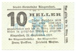 10 геллеров 1919 года Австрия Нотгельд