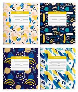 Комплект тетрадей 12 л. клетка ЦВЕТНОЙ ПАТТЕРН мелованный картон, ВД-лак, 20 шт