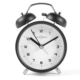 Будильник «Классика», дискретный ход, d=9.8 см, от батарейки АА, чёрный