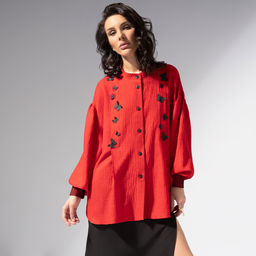 Рубашка нарядная, Нежный шум (красная) - Charutti фото 2