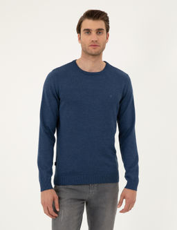 _ndigo Melanj Slim Fit Bisiklet Yaka Basic Triko Kazak