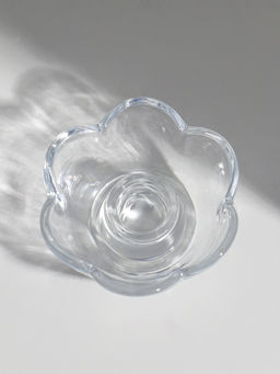 Цена за 2 шт. Подсвечник стекло на 1 свечу "Цветок" прозрачный d=2 см 9х9х4 см