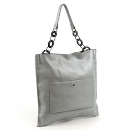 Женская кожаная плоская сумка хобо А8357 Блу Грей