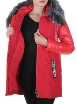 8179 RED Пальто женское с натуральным мехом Jarius - Fashion фото 10