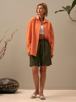 Шорты женские лен Фантазия Хаки М-10Ш MODAMICA