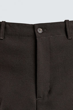 PANTAL?N FLARE FIT 100% LANA / Chocolate - Zara фото 8