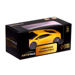 Машина металлическая LAMBORGHINI HURACAN LP610-4, 1:64, цвет жёлтый - Автоград фото 4