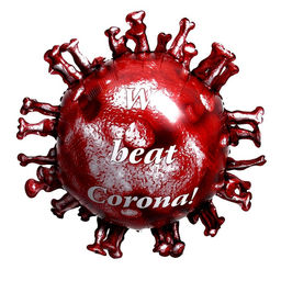 Цена за 5 шт. Шар воздушный фольгированный 25" «Красный вирус»