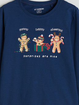 Bisiklet Yaka Y?lba?? Temal? Erkek ?ocuk Pijama Tak?m?