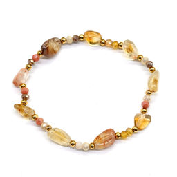 Браслет из цитрина галтовка 5*10мм, 17см