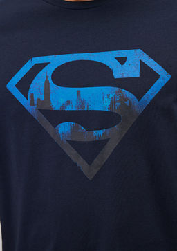 Superman Bask?l? Lacivert Tisort - Mavi фото 6