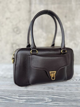 Женская кожаная сумка бочонок 3132 Кофе