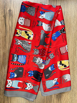 K13595 Платок 60/60 шелк искусственный КРАСНЫЙ