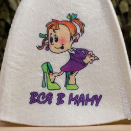 Цена за 2 шт. Шапка для бани с детским принтом "Вся в маму"