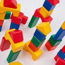 Кубики детские, пластиковые, цветные, 72 штуки, 6×6 см