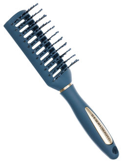 Dewal Beauty Щетка для волос серия Магия продувная, прямоугольная, 9 рядов, серо-синий