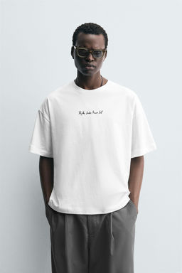 EMBROIDERED SLOGAN T-SHIRT - Zara фото 2