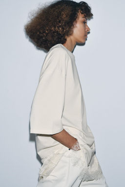 CONTRAST LACE T-SHIRT - Zara фото 2