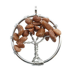 Подвеска Дерево Жизни с камнем Авантюрин Коричневый дарует везение и выигрыш 3,5см