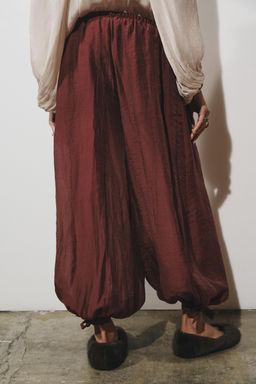 ZW COLLECTION TIE WAIST BLOOMER TROUSERS - Zara фото 3