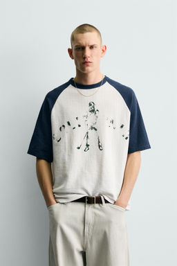 CAMISETA PUNTO COLOR BLOCK ESTAMPADO / Crudo - Zara фото 2