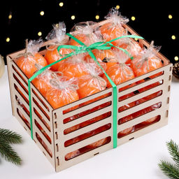 Набор свечей декоративных Ящик мандарин, 36 шт., в деревянном ящике