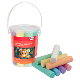 Набор мелков цветных ГАММА "Мультики" 8шт., для рисования на асфальте (161225_08) круглые, в пласт. ведре