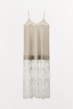 KNIT DRESS WITH COMBINED LACE - Zara фото 8