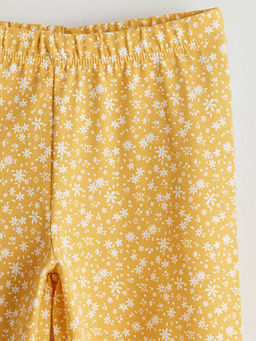 Beli Lastikli ?i?ekli K?z ?ocuk 3/4 Boy Tayt