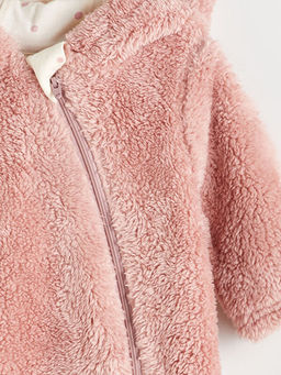 Kap??onlu Uzun Kollu K?z Bebek Pel?? Tulum