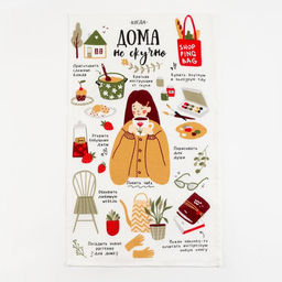 Полотенце кухонное Доляна Дома не скучно 35х60 см, 100% хл, 160г/м2  фото 2