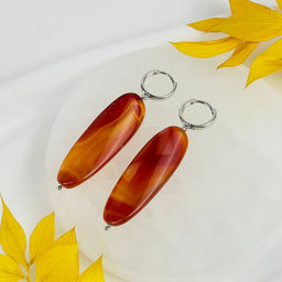 Серьги крупные из Сердолика - Радуга самоцветов фото 2