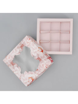 Цена за 5 шт. Коробка для конфет, кондитерская упаковка, 9 ячеек, Нежность, 14.7 х 14.7 х 3.5 см - Дарите счастье фото 3