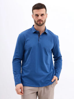 Джемпер мужской с воротником поло GREG G155-KO1246-SA5121 (т.джинс)  фото 4