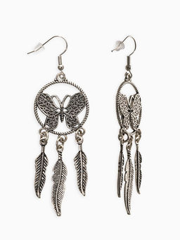 Цена за 2 шт. Серьги метал «Ловец снов», цвет чернёное серебро