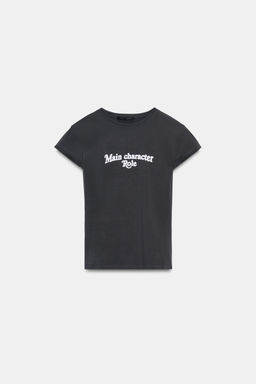 T-SHIRT WITH FRONT SLOGAN - Zara фото 5