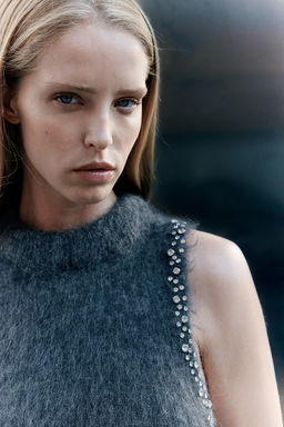 Top en mezcla de mohair con detalles de strass - H&m фото 3