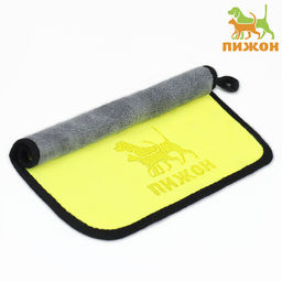 Полотенце для животных супервпитывающее, среднее, 400 г/м, 30 х 60 см, жёлтое