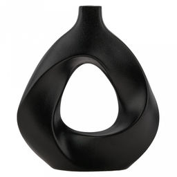 Ваза керамическая "Мадагаскар" 850мл, 21х7,5см h23,7см, горло - 2,5х2,5см, фактурный глянец, цвет - черный, в коробке (Китай)