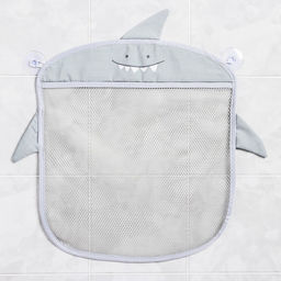 Сетка для хранения игрушек в ванной на присосках Крошка Я «Акула», серый