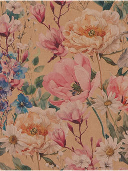 Цена за 10 шт. Бумага упаковочная крафтовая «Цветы», 70 × 100 см