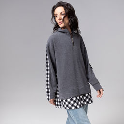 Свитшот с имитацией многослойности, Путешествие начинается (мокрый асфальт) - Charutti фото 6