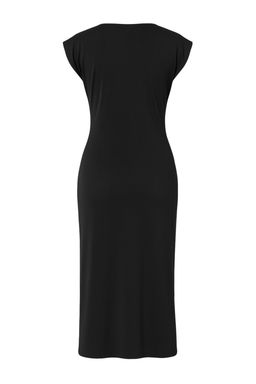 Siyah Duz Buzgu / Drape Midi Buzgu Drape Detayl? Kruvaze Yaka Orme Elbise TWOSS25EL00098